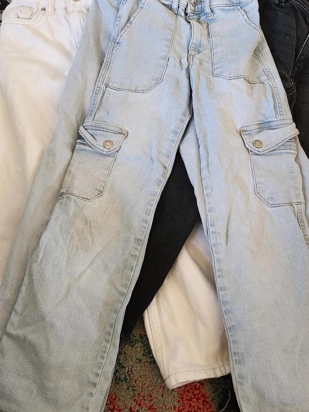 6 PAIRS Of GIRL Zara Blue (3), Black & Grey Kids Denim Jeans